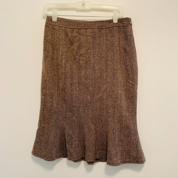Allan Waller Brown Vintage Wwal12 Skirt - Picture 1 of 4
